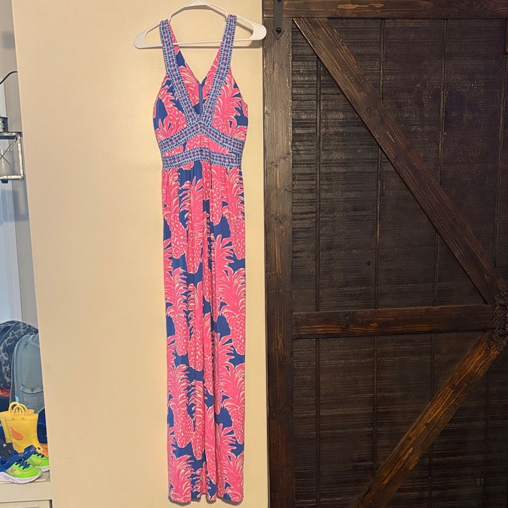 Lilly Pulitzer Pink and Blue maxi dress
